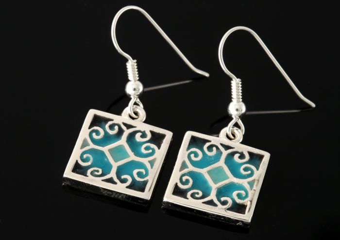 Fara square drop earrings