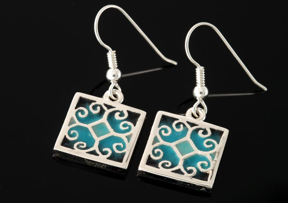 Fara square drop earrings