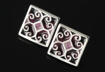 Load image into Gallery viewer, Fara square stud earrings
