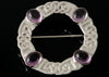 Celtic Amethyst Circular Brooch