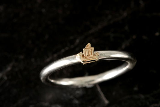 Up Helly Aa Stacking Ring - Galley Band(Gold)