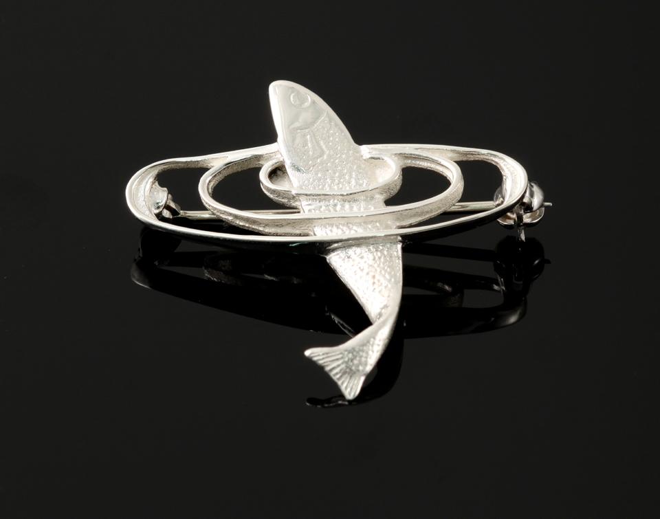 Leaping Salmon Brooch