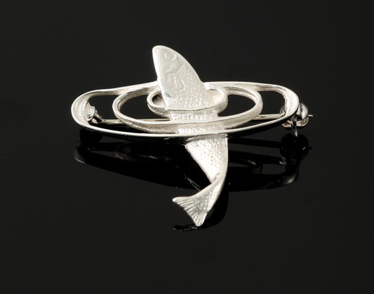 Leaping Salmon Brooch