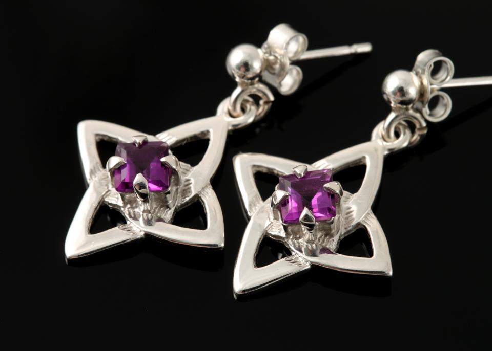 Celtic Amethyst Earrings | In Stock
