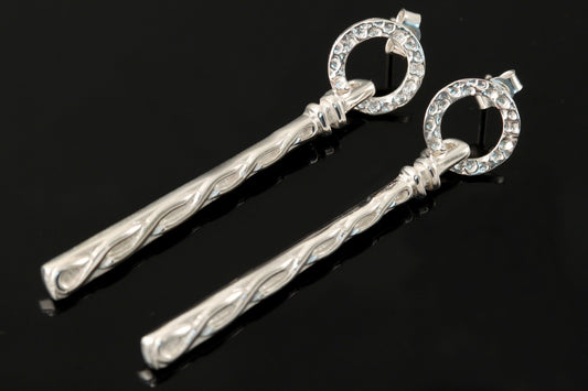 Celtic bar circle earrings