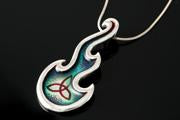 Load image into Gallery viewer, Celtic Fire Large Flame  Pendant
