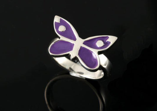 Enamelled Butterfly Ring