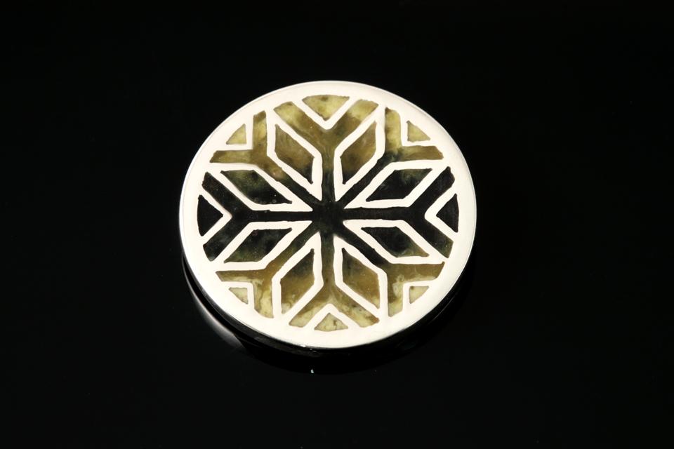 Fara large round brooch