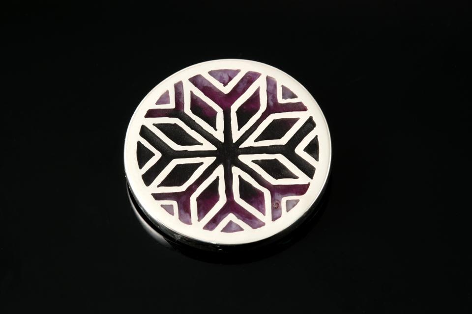 Fara large round brooch
