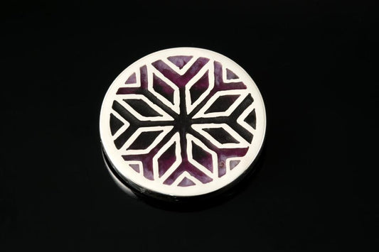 Fara large round brooch