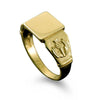 Thistle Signet Ring Small in 18ct Yellow Gold