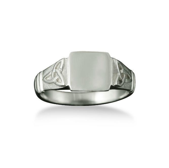 Celtic Signet Ring Small in Platinum