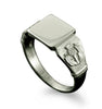 Thistle Signet Ring Large in Platinum