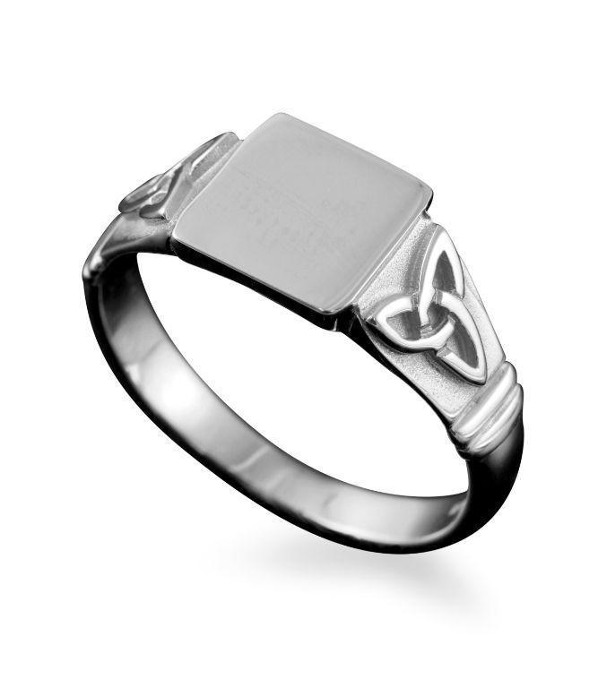 Celtic Signet Ring Large in Silver