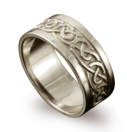 Noss Celtic Ring in 9ct White Gold