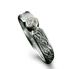 Celtic Diamond Ring with rub-over Diamond setting in Platinum