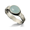Muckle Roe Celtic Aquamarine Ring in 18ct White Gold