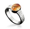 Uyea Celtic Amber Ring in Silver