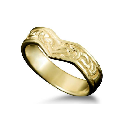 Bruray Celtic Wishbone Ring in 18ct Yellow Gold