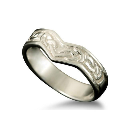 Bruray Celtic Wishbone Ring in 18ct White Gold