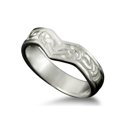 Bruray Celtic Wishbone Ring in Platinum