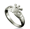 Claddagh Heart and Crown Ring in Platinum