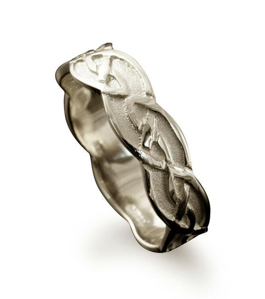 Foula Celtic Ring in 18ct White Gold