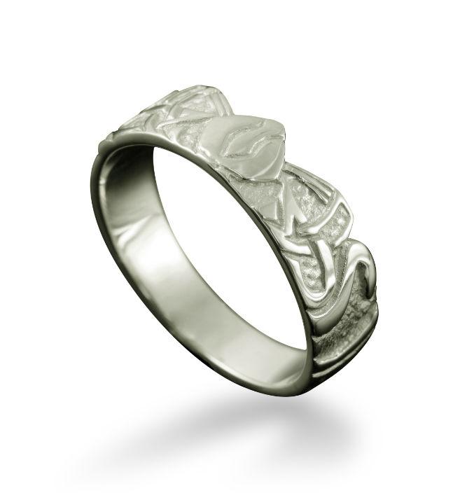 Three Nornes Ring in Platinum