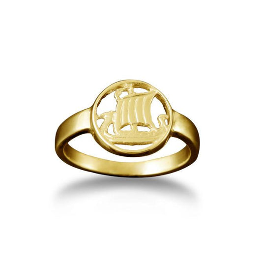 Viking Galley Ring Small in 18ct Yellow Gold