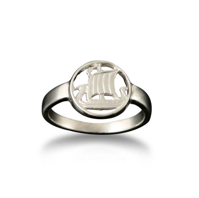 Viking Galley Ring Small in 9ct White Gold