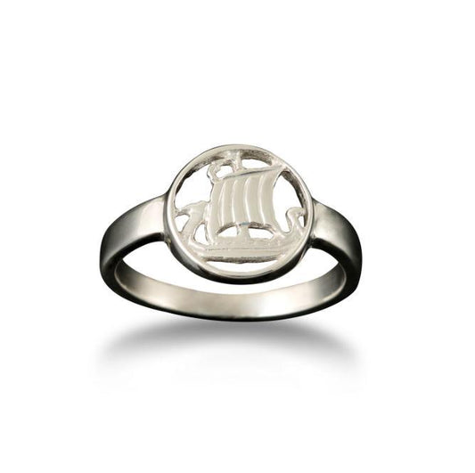 Viking Galley Ring Small in 18ct White Gold