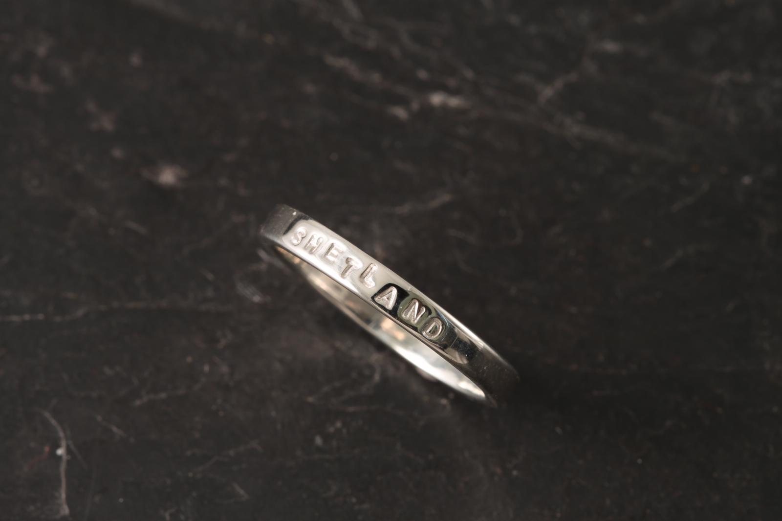 Personalised Hand Stamped Stacking Ring in Silver